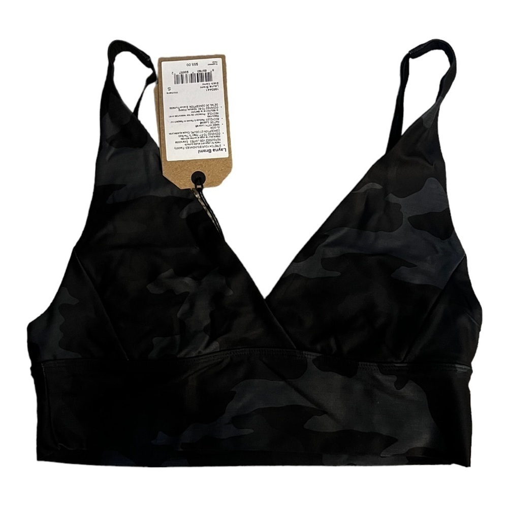 NWT prAna Women's Sz S Sage Camo Layna Brami Lightweight Unpadded Yoga bra